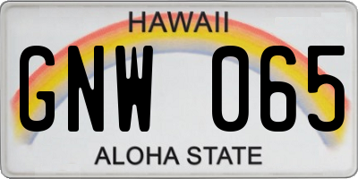 HI license plate GNW065