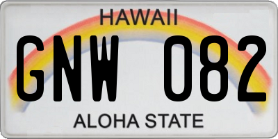HI license plate GNW082