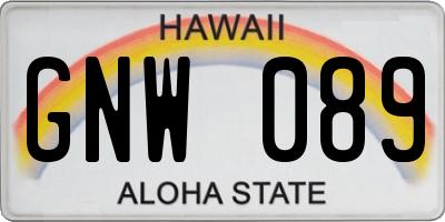 HI license plate GNW089