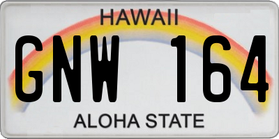 HI license plate GNW164