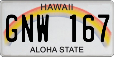 HI license plate GNW167