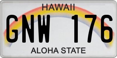 HI license plate GNW176