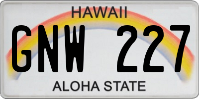 HI license plate GNW227