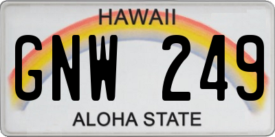 HI license plate GNW249