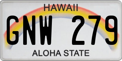 HI license plate GNW279