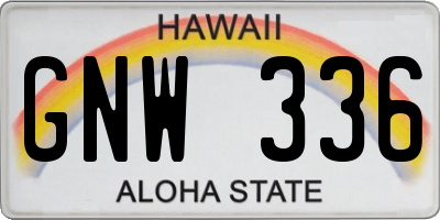 HI license plate GNW336
