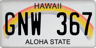 HI license plate GNW367