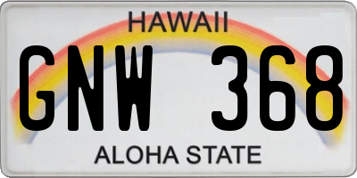 HI license plate GNW368