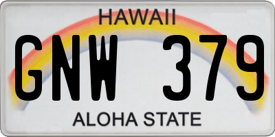 HI license plate GNW379