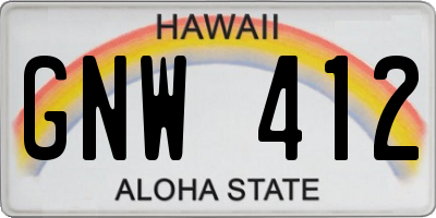 HI license plate GNW412