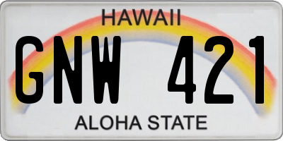 HI license plate GNW421