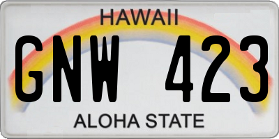 HI license plate GNW423