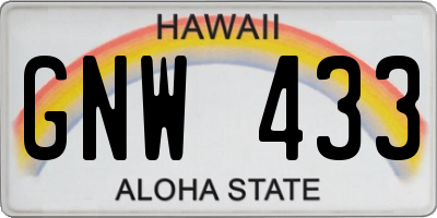 HI license plate GNW433