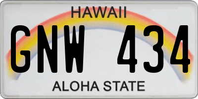 HI license plate GNW434