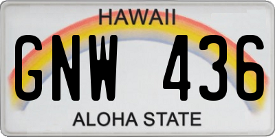HI license plate GNW436