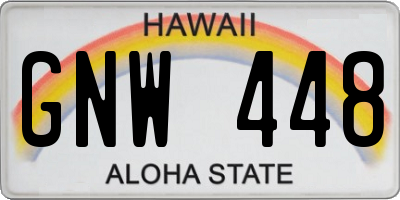 HI license plate GNW448