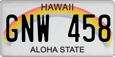 HI license plate GNW458