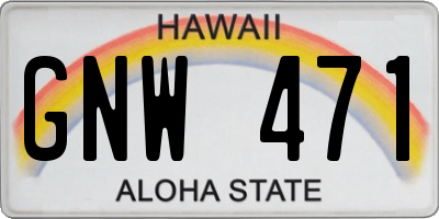 HI license plate GNW471