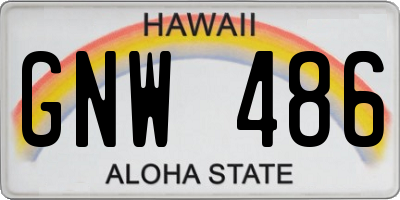 HI license plate GNW486