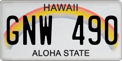 HI license plate GNW490