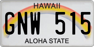HI license plate GNW515