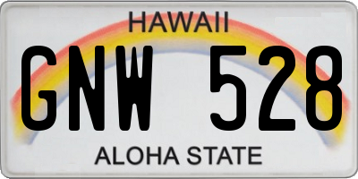 HI license plate GNW528