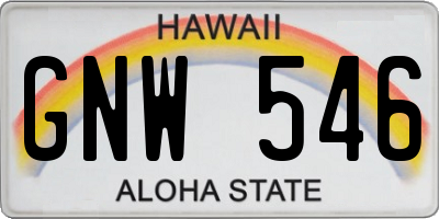 HI license plate GNW546