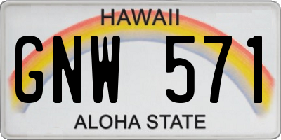 HI license plate GNW571