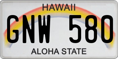 HI license plate GNW580