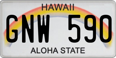 HI license plate GNW590