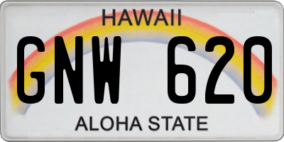 HI license plate GNW620