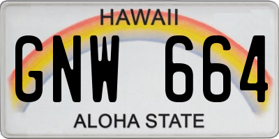 HI license plate GNW664
