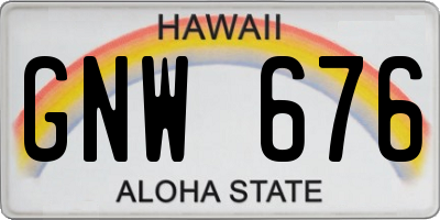 HI license plate GNW676