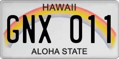 HI license plate GNX011