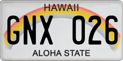 HI license plate GNX026