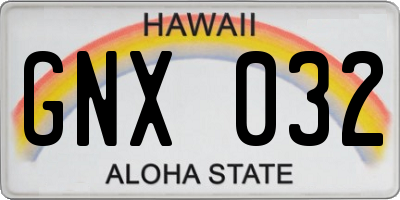 HI license plate GNX032