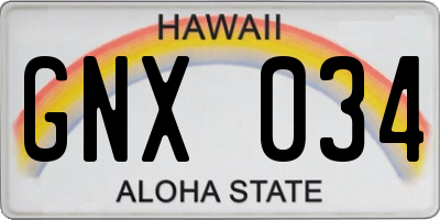 HI license plate GNX034