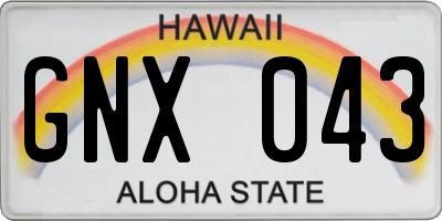 HI license plate GNX043