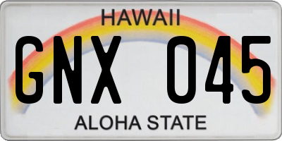 HI license plate GNX045
