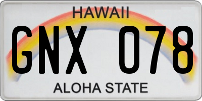 HI license plate GNX078