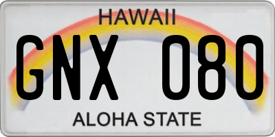 HI license plate GNX080