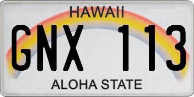 HI license plate GNX113