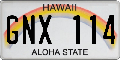 HI license plate GNX114