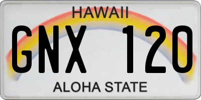 HI license plate GNX120