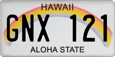 HI license plate GNX121