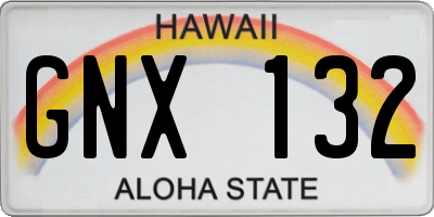 HI license plate GNX132