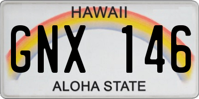 HI license plate GNX146