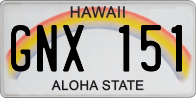 HI license plate GNX151