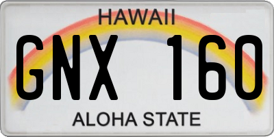 HI license plate GNX160
