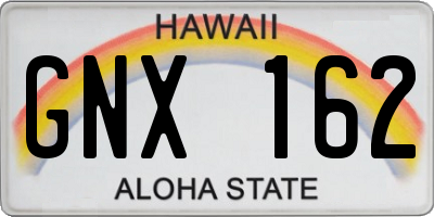 HI license plate GNX162